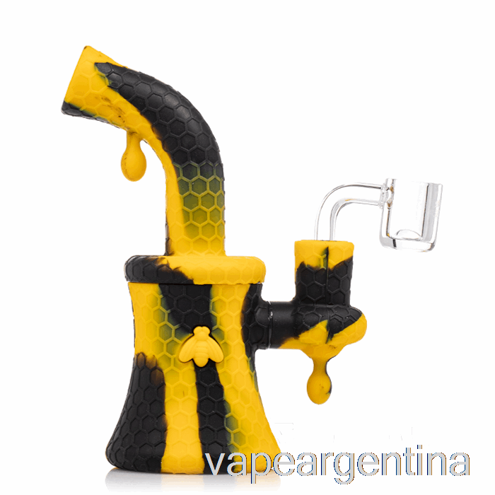 Stratus Bee Silicona Dab Rig Sol (negro / Amarillo) Vape Descartable